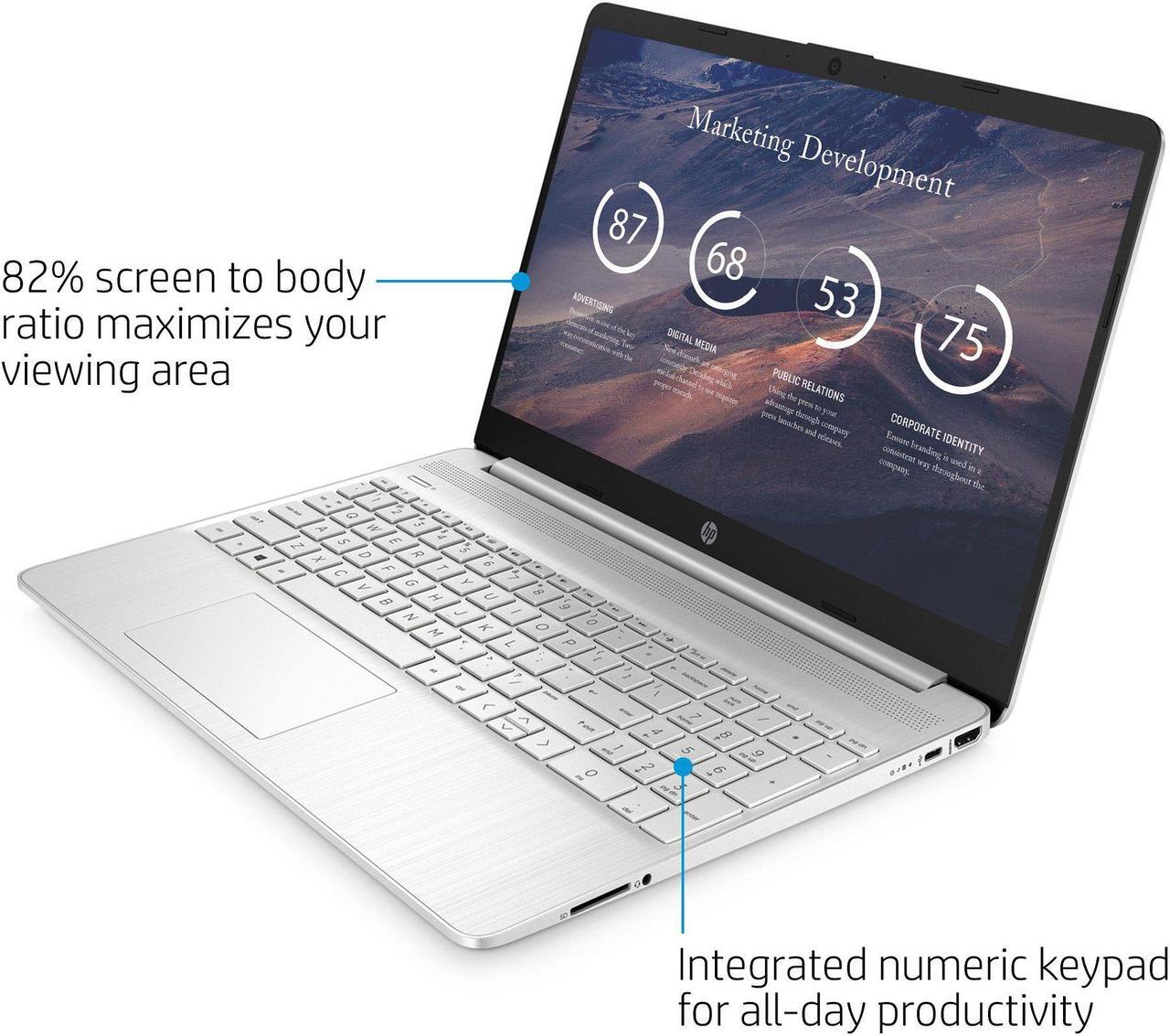Alt view image 3 of 4 - HP 15.6" FHD Laptop, AMD Ryzen 3 3250U - 4GB RAM - 128GB SSD - Windows 10 Home in S mode - Silver