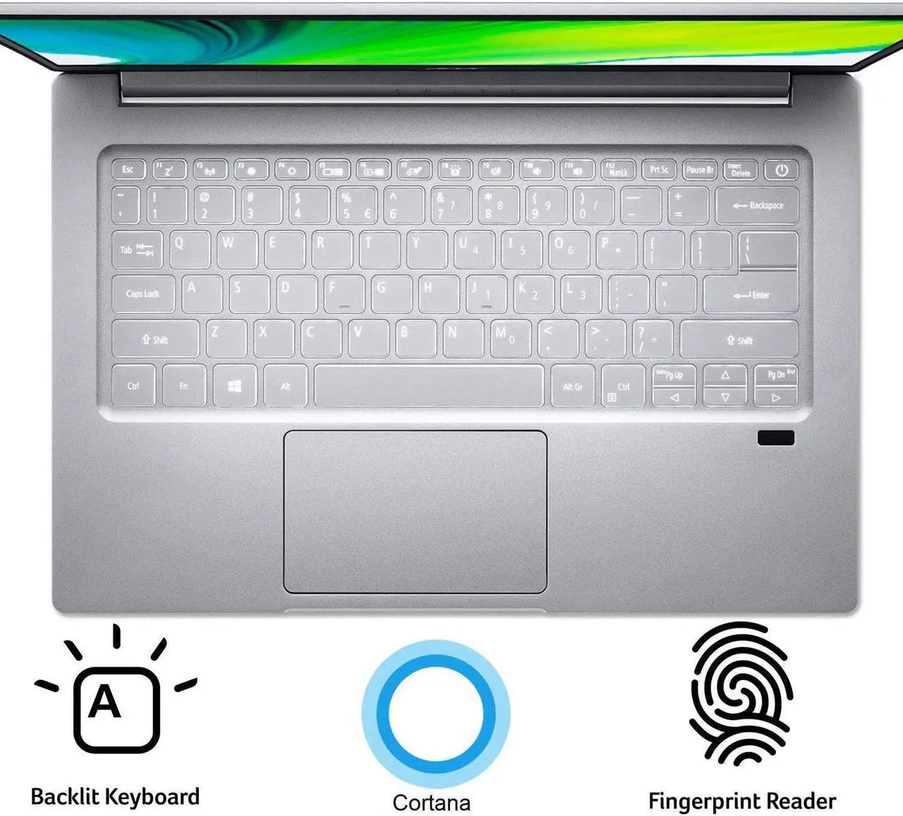 Alt view image 3 of 7 - Acer Swift 3 Intel Evo Thin & Light Laptop, 14" Full HD, Intel Core i7-1165G7, 8GB LPDDR4X, 2TB NVMe SSD, Intel Iris Xe Graphics, Windows 10 Home, Wi-Fi 6, Fingerprint Reader, Back-lit Keyboard