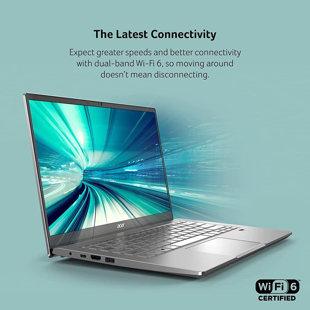 Alt view image 3 of 7 - Acer Swift 3 Thin & Light Laptop, 14" Full HD IPS Display, AMD Ryzen 7 5700U Octa-Core Processor with Radeon Graphics, 8GB Memory, 512GB SSD, Wifi 6, Backlit Keyboard, Fingerprint Reader