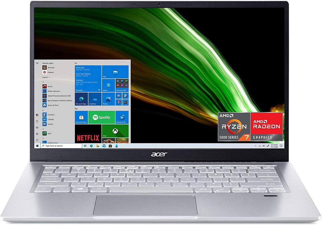 Main image of Acer Swift 3 Thin & Light Laptop, 14" Full HD IPS Display, AMD Ryzen 7 5700U Octa-Core Processor with Radeon Graphics, 8GB Memory, 512GB SSD, Wifi 6, Backlit Keyboard, Fingerprint Reader