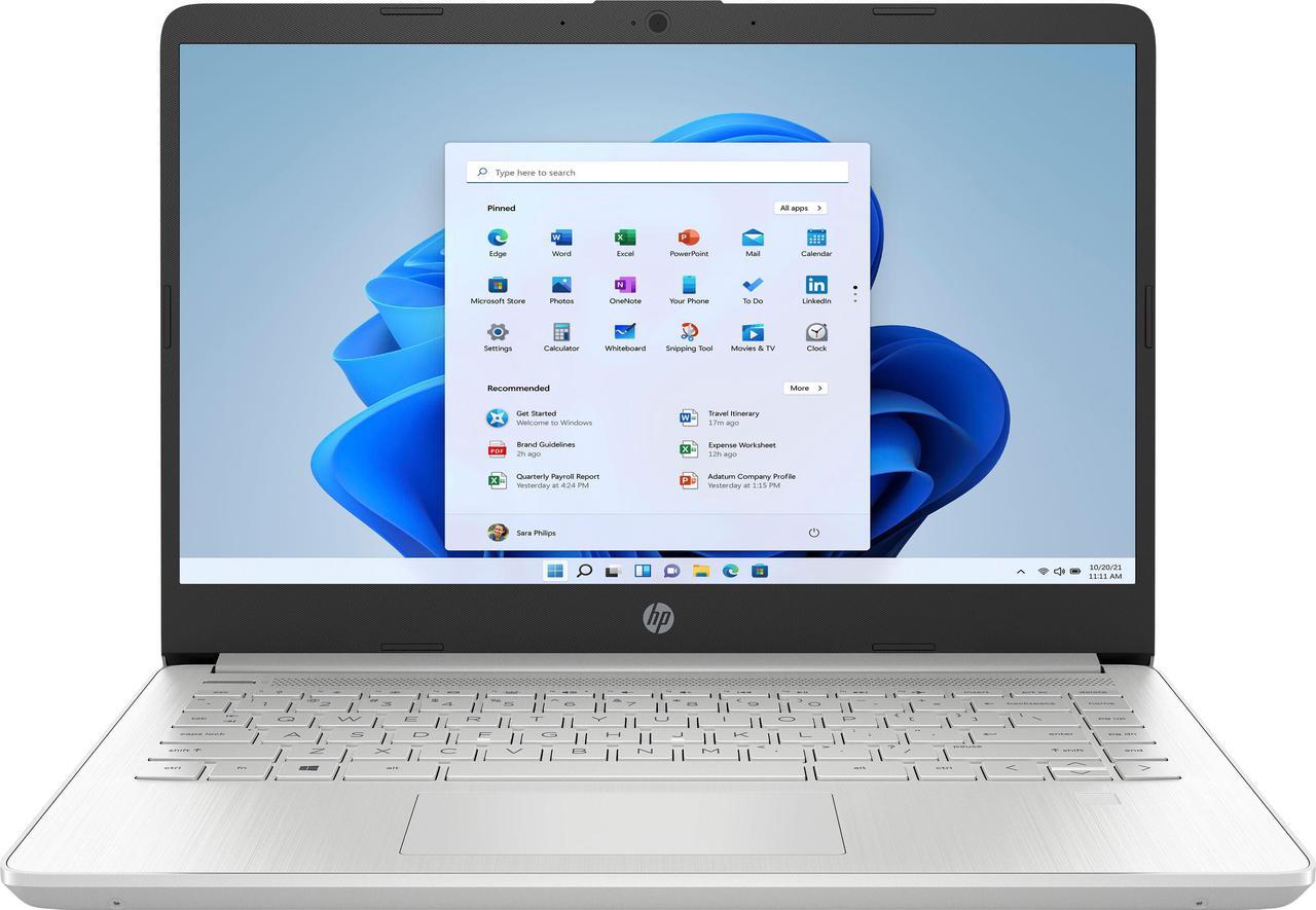 Main image of HP 14" Laptop - AMD Ryzen 3 3250U - 8GB Memory - 2TB SSD - Windows 11 in S Mode - Natural Silver