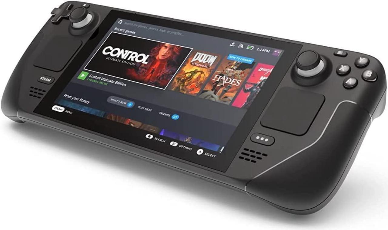 Main image of Valve Steam Deck 64GB Handheld Gaming Console, 1280 x 800 LCD Display, with Carrying case