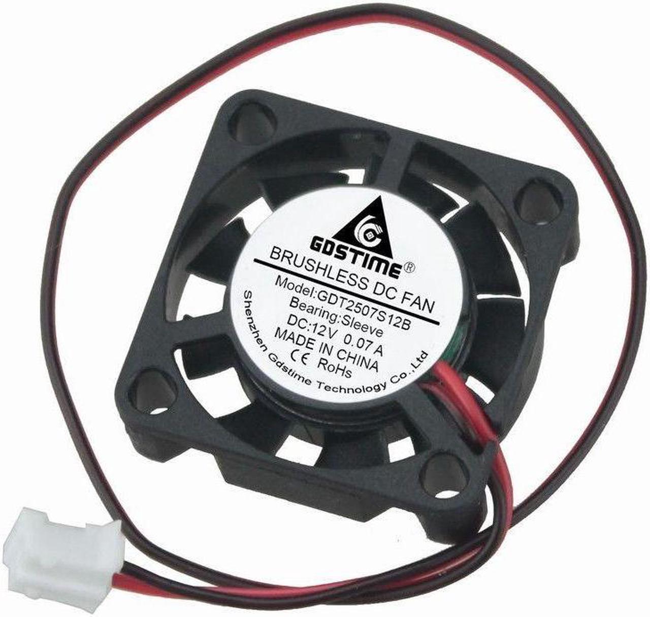 12V 0.07A 25mm 2507s 25x25x7mm 2pin Brushless Cooling cooler Fan 2.5cm