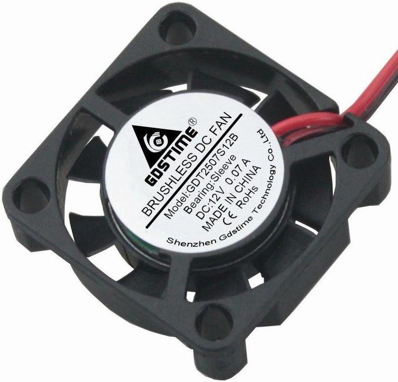 12V 25mm 25x25x7mm 2pin Brushless CPU PC Cooling cooler Fan 0.07A