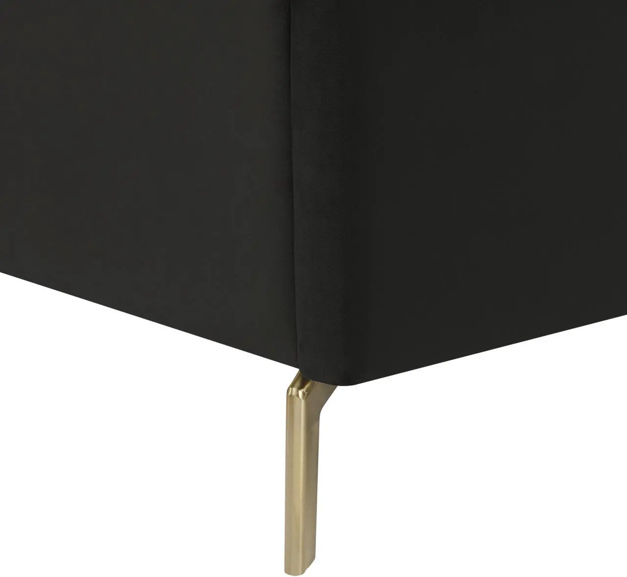 Alt view image 5 of 6 - Inspired Home Laron Platform Bed - Upholstered | Wingback Channel Tufted Headboard, Oblique Legs, Black Velvet