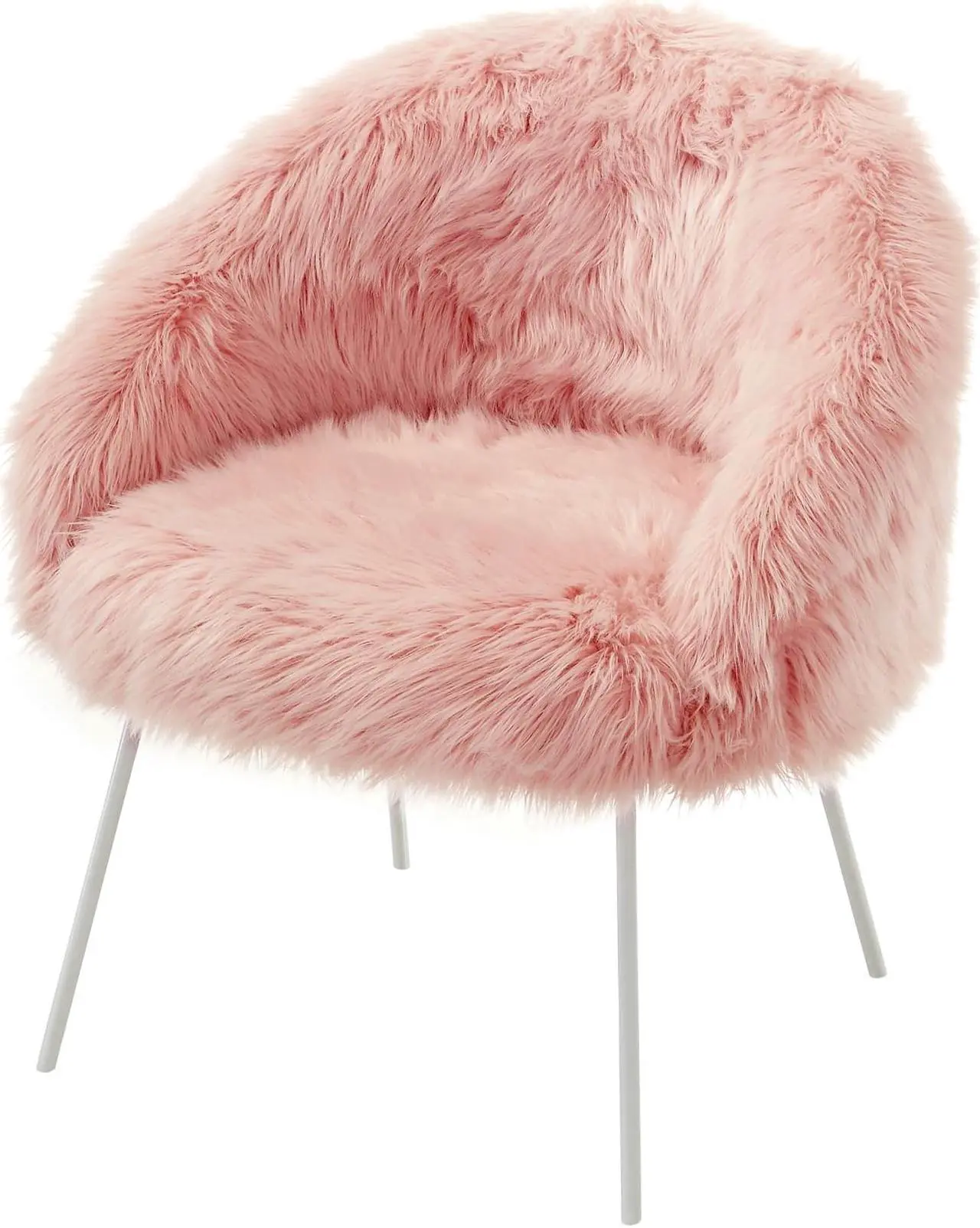 Alt view image 5 of 7 - Ariel Rose Faux Fur Accent Chair - Metal Legs | Upholstered | Living Room, Entryway, Bedroom | Inspired Home