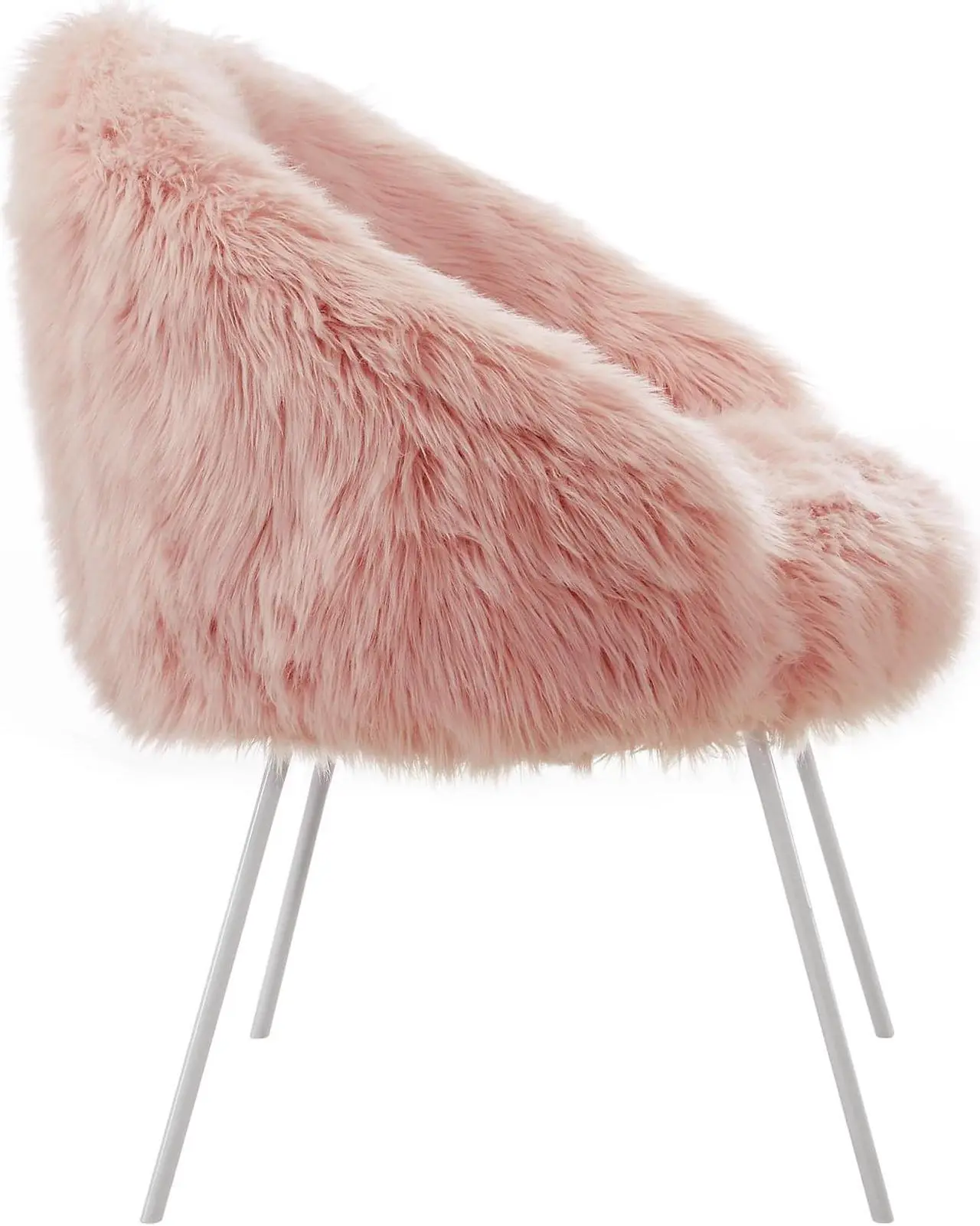 Alt view image 3 of 7 - Ariel Rose Faux Fur Accent Chair - Metal Legs | Upholstered | Living Room, Entryway, Bedroom | Inspired Home