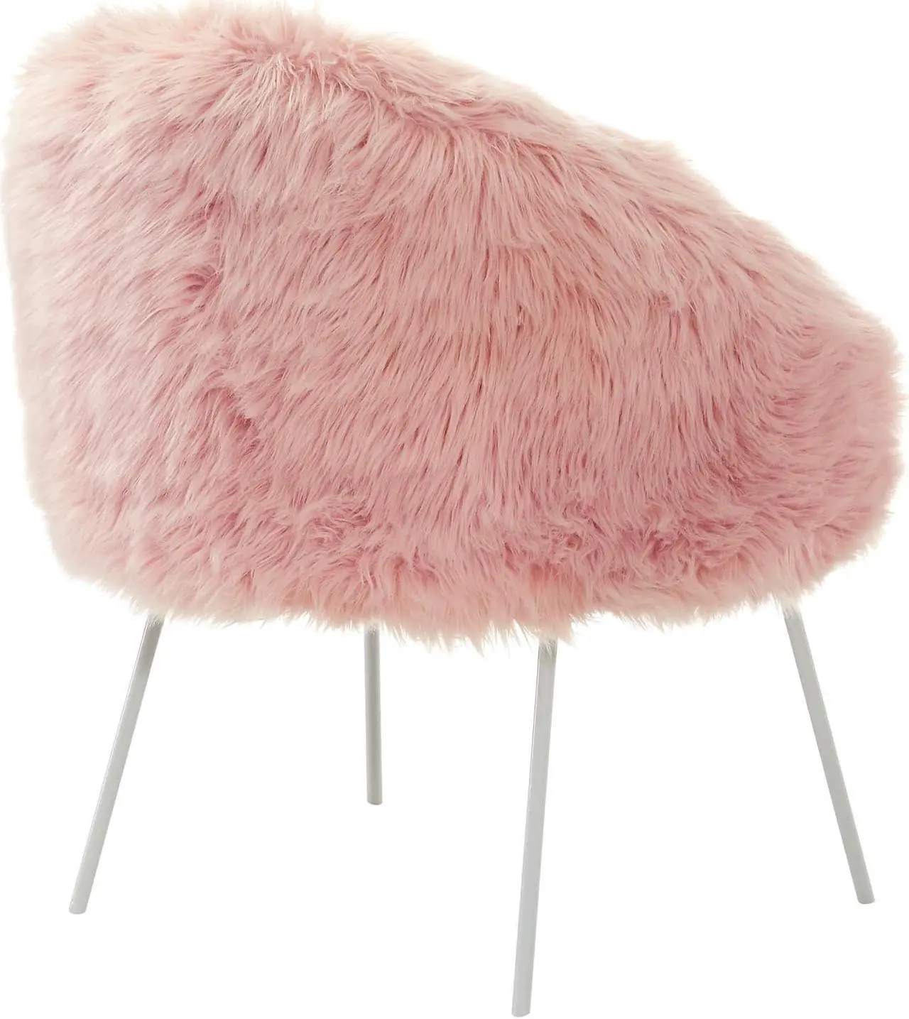 Alt view image 4 of 7 - Ariel Rose Faux Fur Accent Chair - Metal Legs | Upholstered | Living Room, Entryway, Bedroom | Inspired Home
