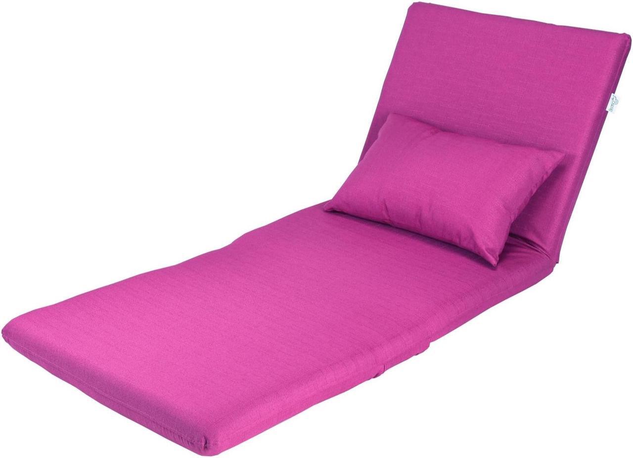 Alt view image 5 of 7 - Relaxie Pink Linen Flipchair - 5-Position Adjustable Back | Sleeper | Dorm Bed | Lounger Seat or Sofa | Loungie