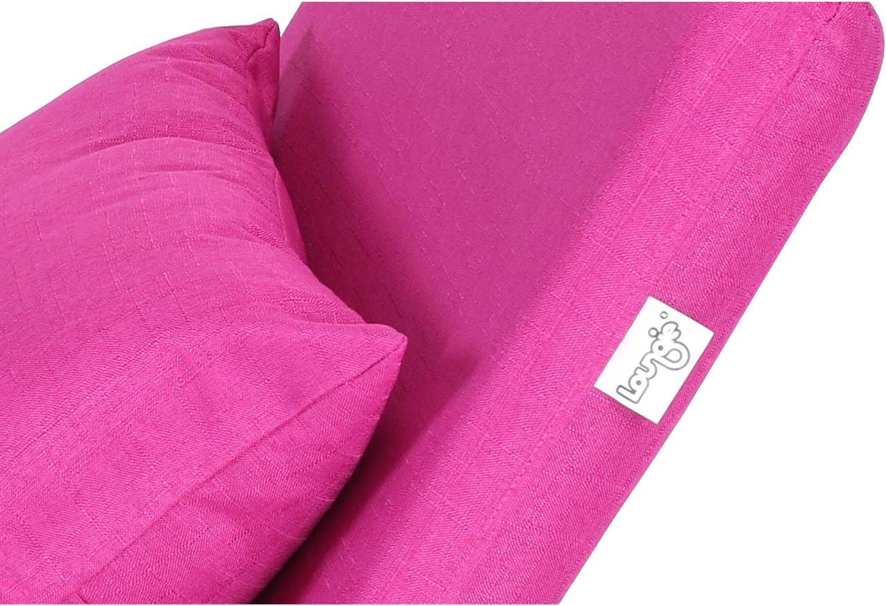 Alt view image 6 of 7 - Relaxie Pink Linen Flipchair - 5-Position Adjustable Back | Sleeper | Dorm Bed | Lounger Seat or Sofa | Loungie