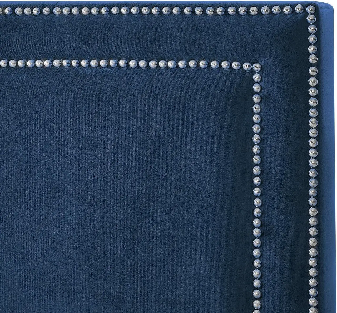 Alt view image 7 of 7 - Mansfield Blue Velvet Platform Bedframe - King Size | Nailhead Trim | Modern and Contemporary | Inspired Home