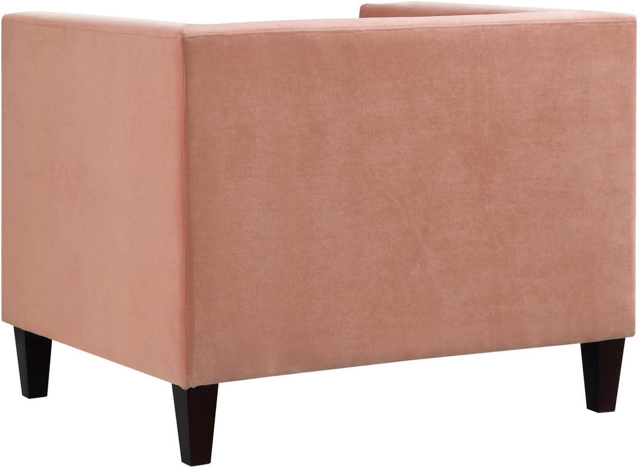 Alt view image 5 of 7 - Kenn Blush Velvet Club Chair or Sofa - Button Tufted | Espresso Tapered Leg | Square Arms | Inspired Home