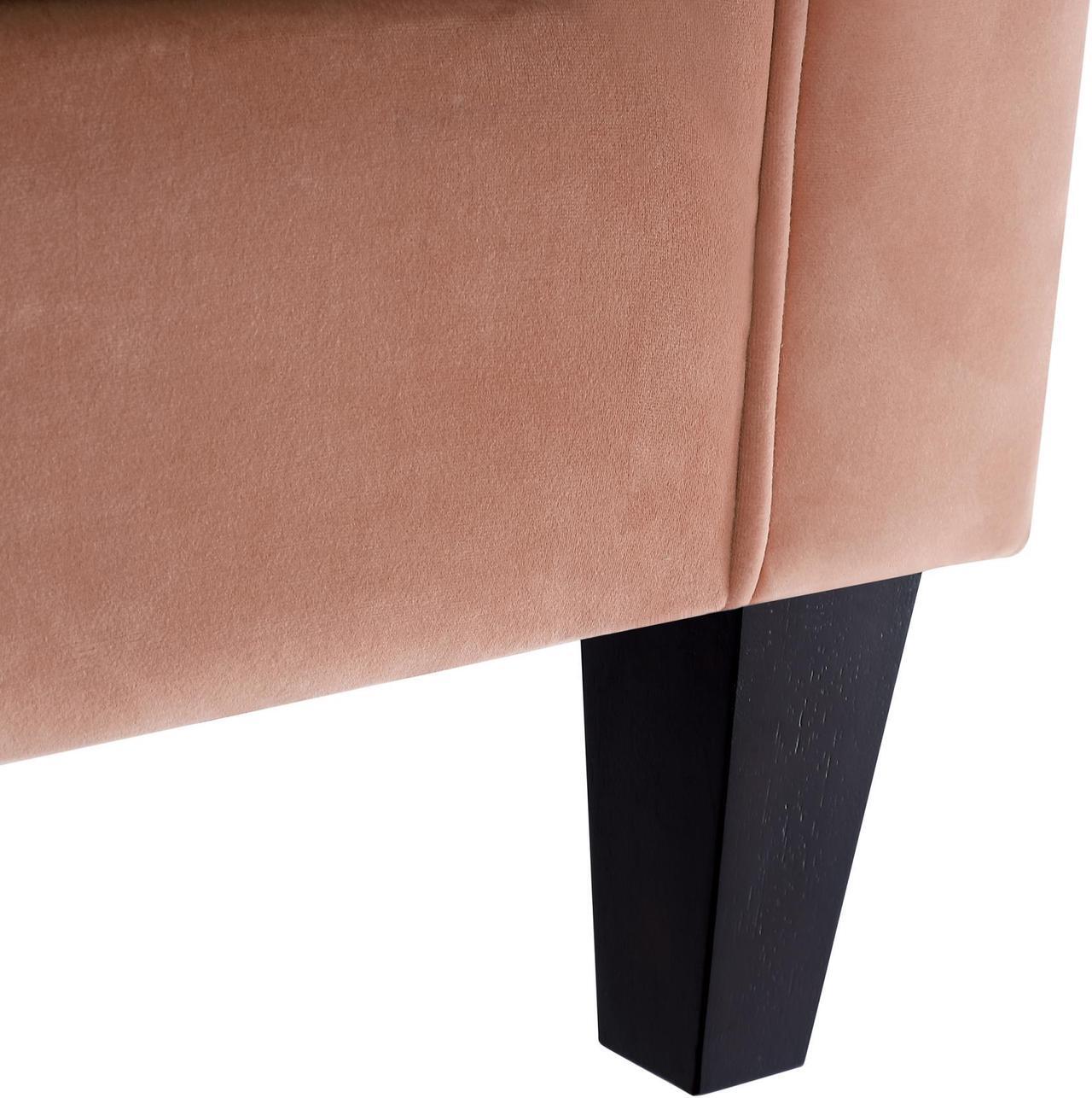 Alt view image 7 of 7 - Kenn Blush Velvet Club Chair or Sofa - Button Tufted | Espresso Tapered Leg | Square Arms | Inspired Home