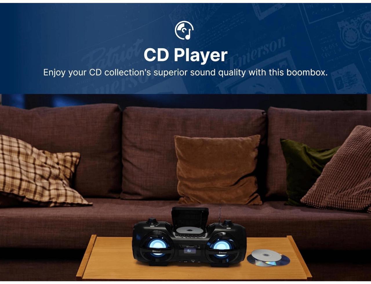 Alt view image 4 of 7 - Emerson Retro Portable CD Boombox