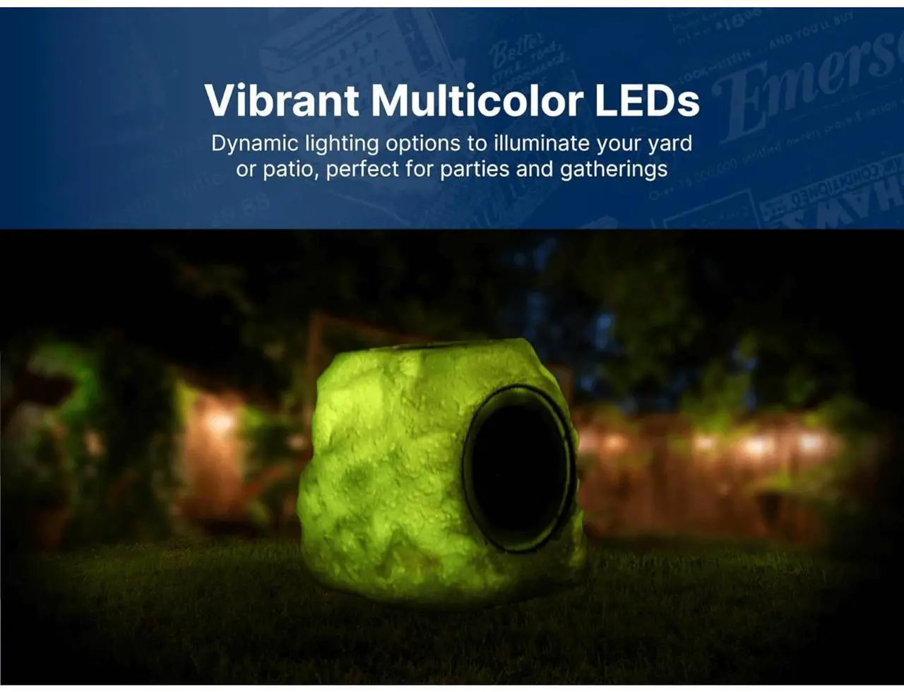 Alt view image 2 of 7 - Emerson Rock Party Solar Multicolor LED Bluetooth Speaker