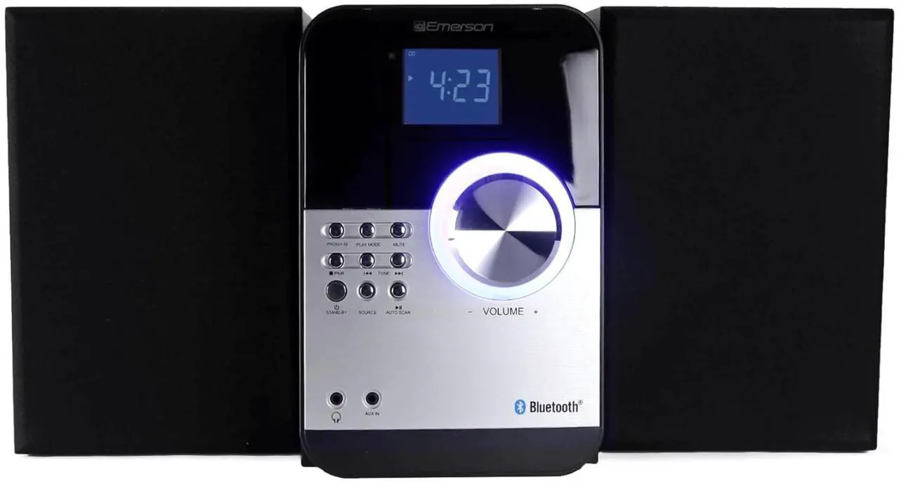 Main image of Emerson CD & MP3 Bluetooth FM Radio Microsystem w Aux Jack and Streaming Options