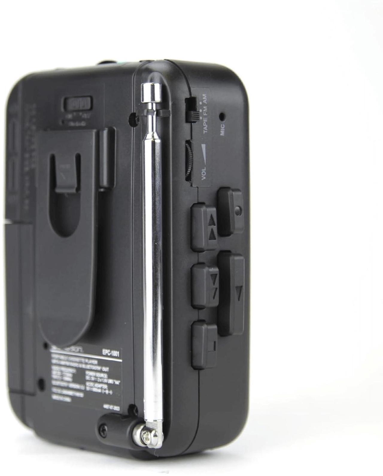 Alt view image 5 of 6 - Emerson Portable Cassette Player with AM/FM Radio and Bluetooth Out and Built-In Microphone (EPC-1001) - Black