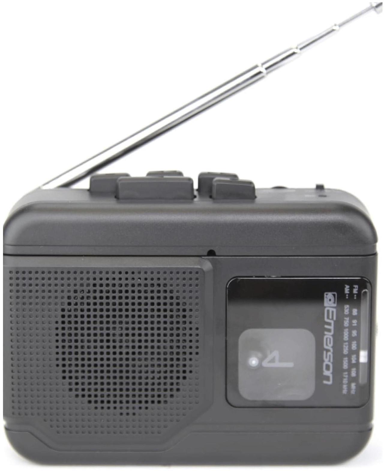 Main image of Emerson Portable Cassette Player with AM/FM Radio and Bluetooth Out and Built-In Microphone (EPC-1001) - Black