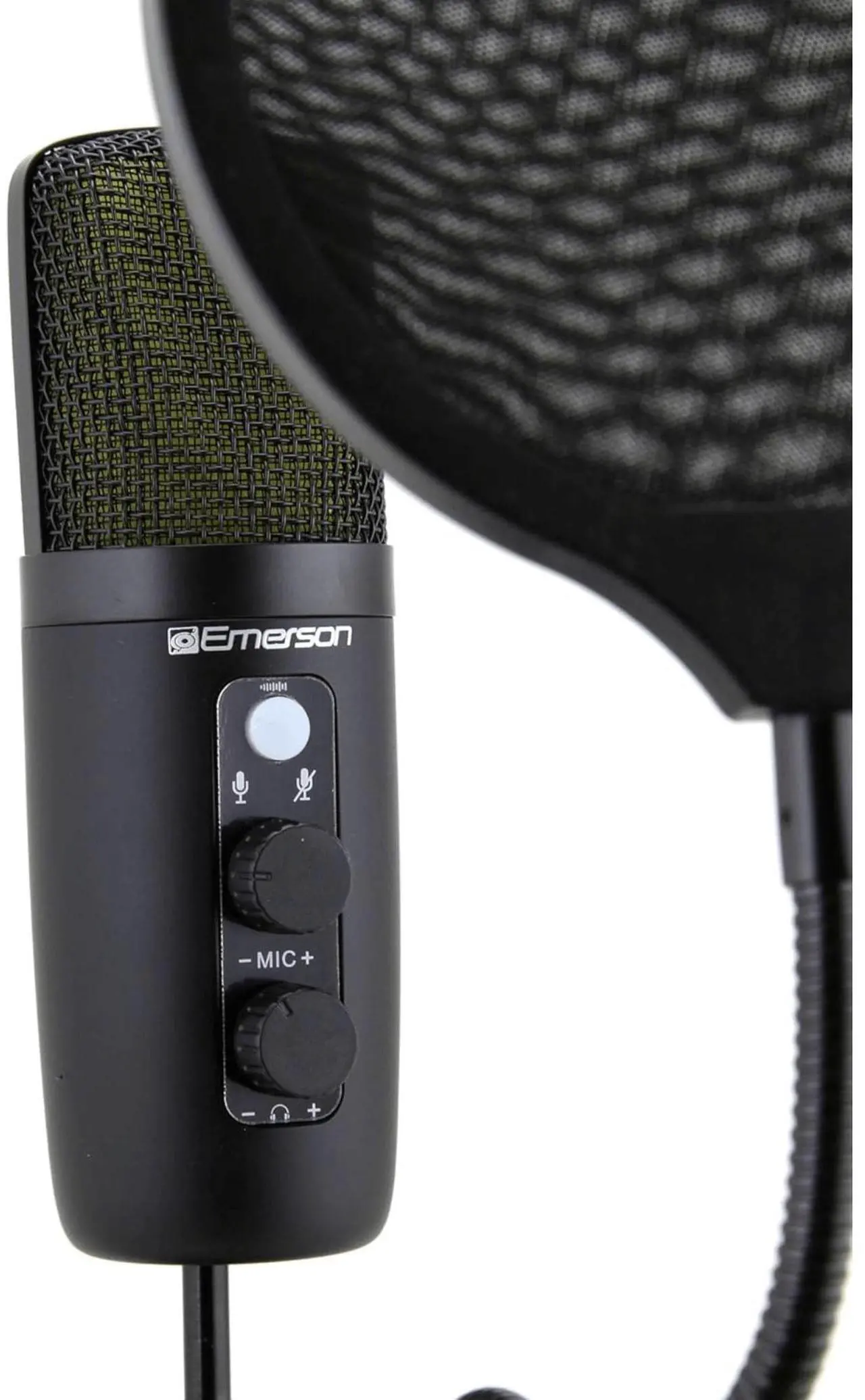 Alt view image 4 of 7 - Emerson USB Gaming and Streaming Condenser Microphone with LED Lighting