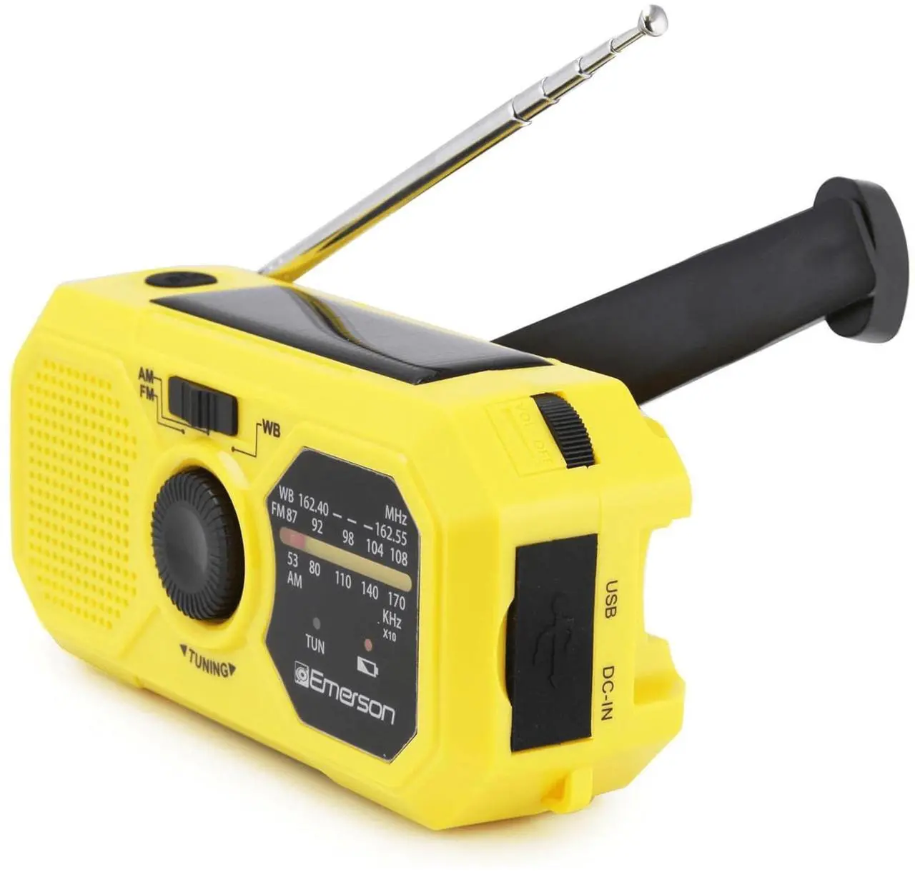 Alt view image 7 of 7 - Emerson Emergency AM / FM Radio with Weather Band and Power Bank - Yellow