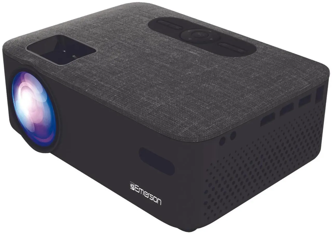 Main image of Emerson 150" Home Theater LCD Portable Projector with 100” Portable Projector Screen & carrying case Combo EVP-2001C (Black)
