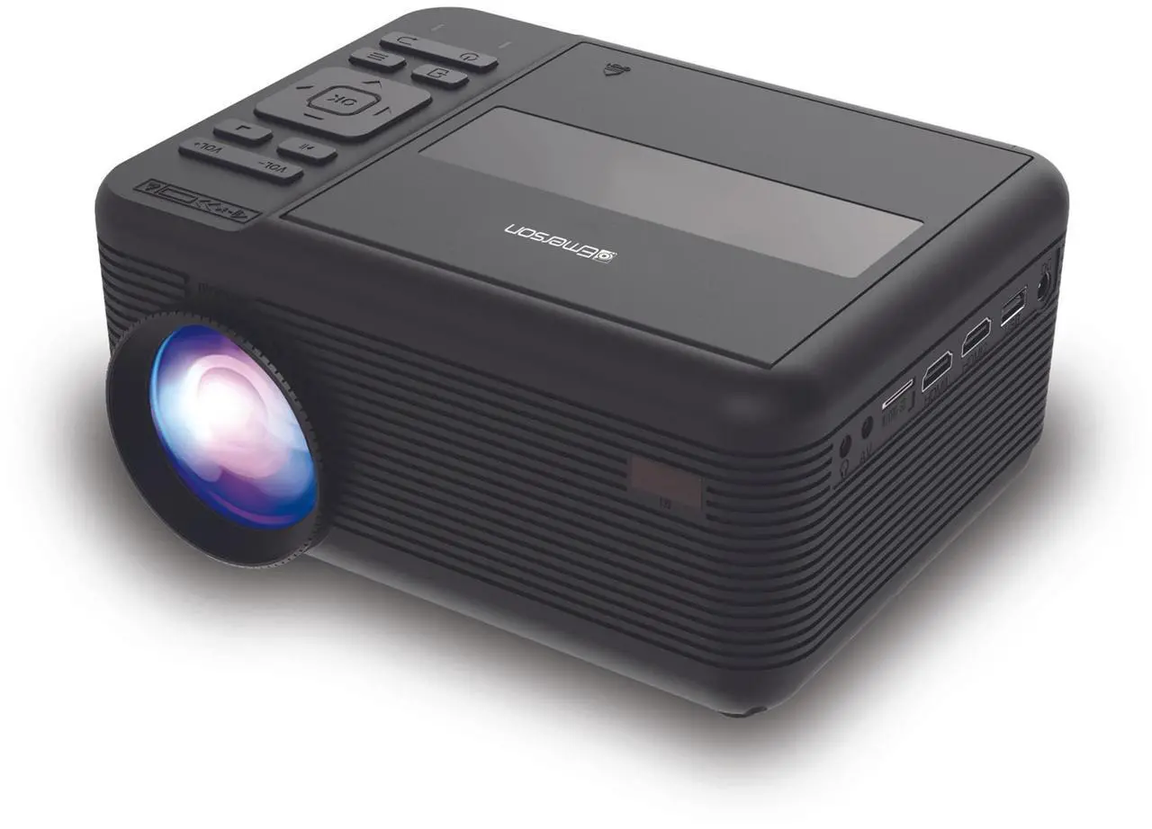 Alt view image 5 of 7 - Emerson 150" Home Theater LCD Projector Combo with Built-In DVD Player EVP-2501C (Black)