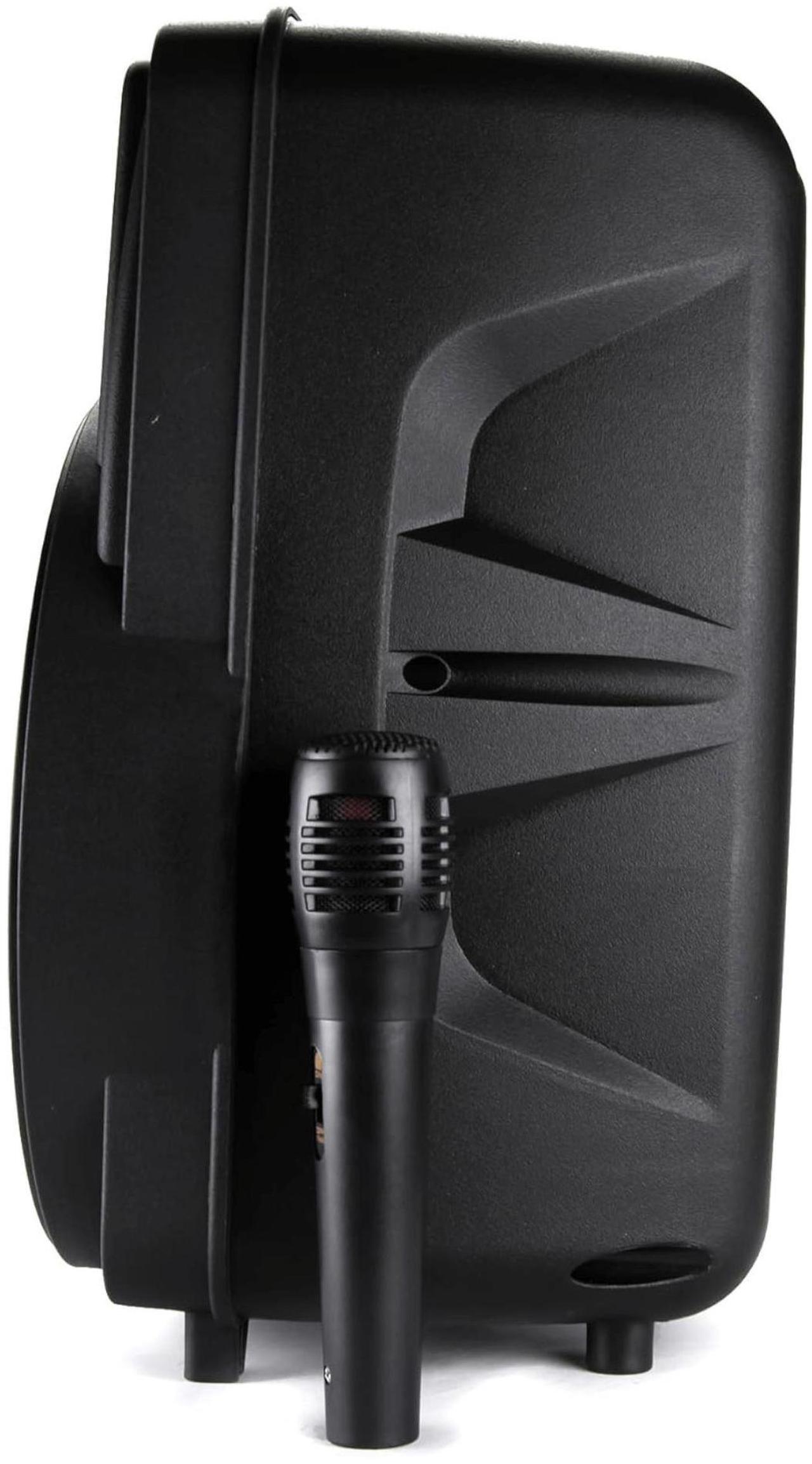 Alt view image 4 of 7 - Emerson Portable 8" Bluetooth Party Speaker with FM Radio, Disco Light and Stand