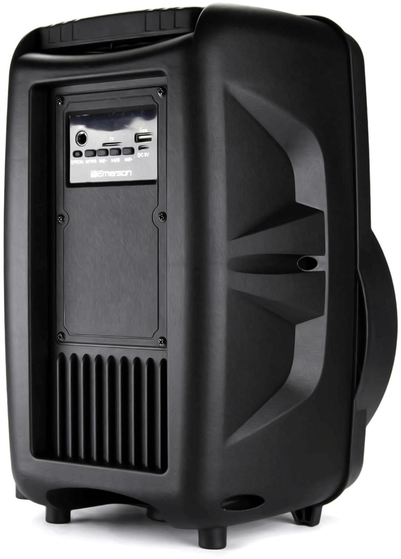Alt view image 7 of 7 - Emerson Portable 8" Bluetooth Party Speaker with FM Radio, Disco Light and Stand