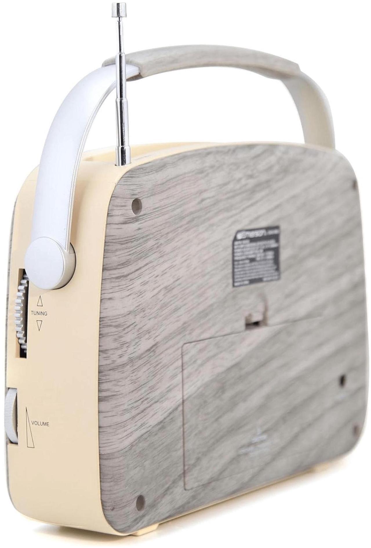 Alt view image 2 of 8 - Emerson EAS-3002-GR Portable Retro AM/FM Radio with Built-In Speaker and Rechargeable Battery - Grey