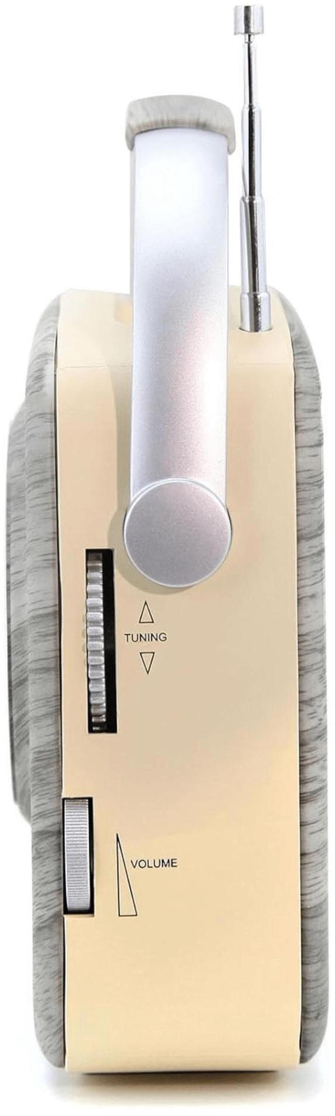 Alt view image 4 of 8 - Emerson EAS-3002-GR Portable Retro AM/FM Radio with Built-In Speaker and Rechargeable Battery - Grey