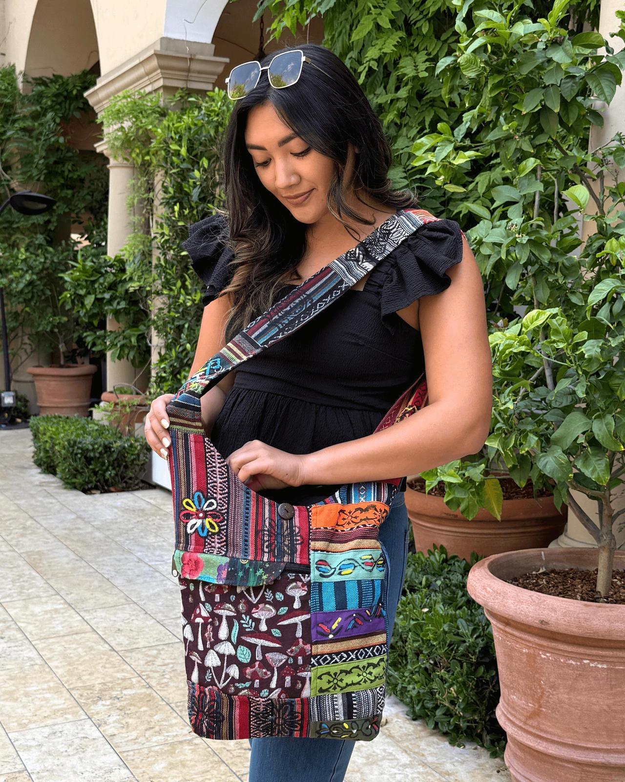 Alt view image 5 of 7 - Jupiter Gear Home Tribal Stripe Patchwork Hobo Bag
