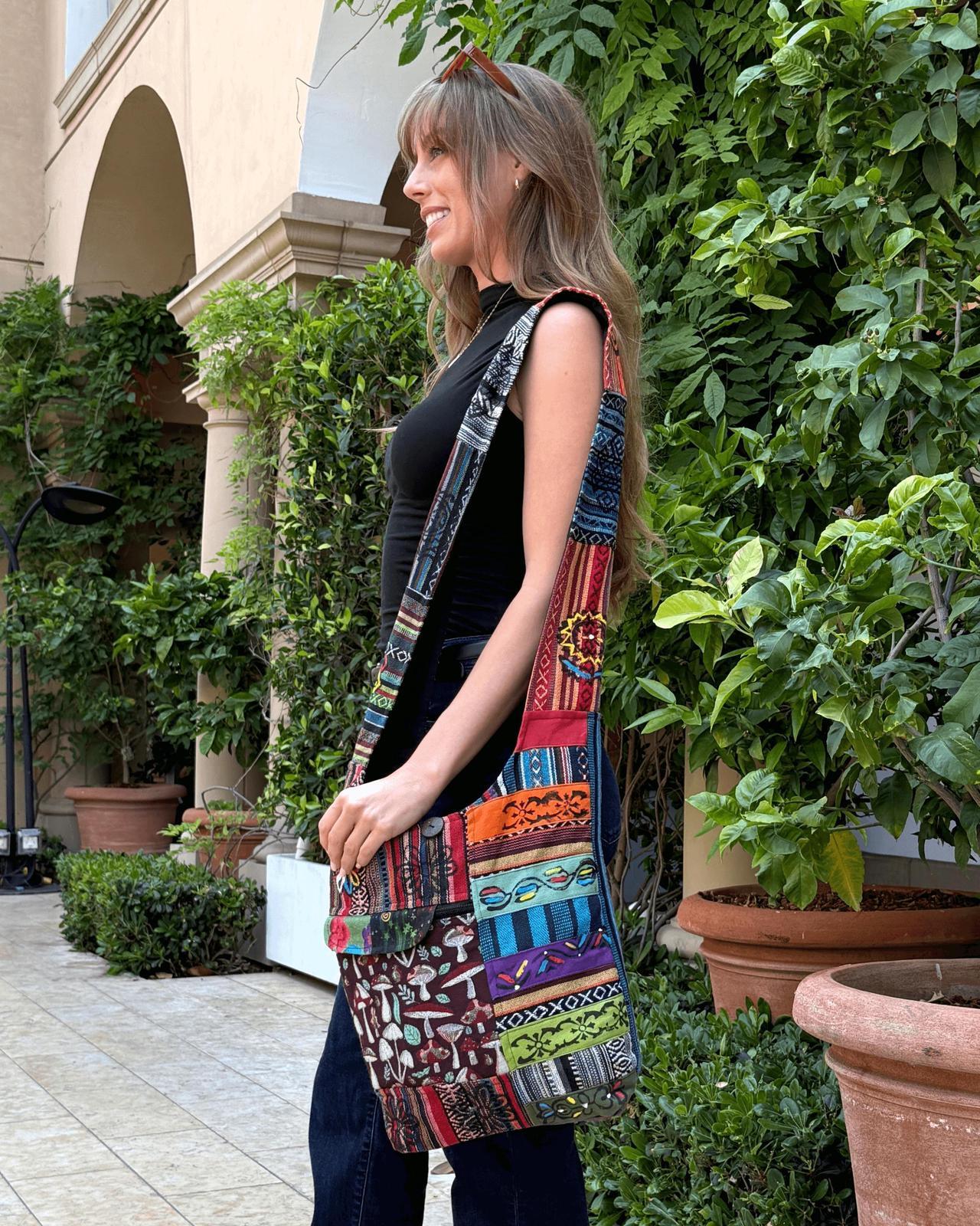 Alt view image 7 of 7 - Jupiter Gear Home Tribal Stripe Patchwork Hobo Bag