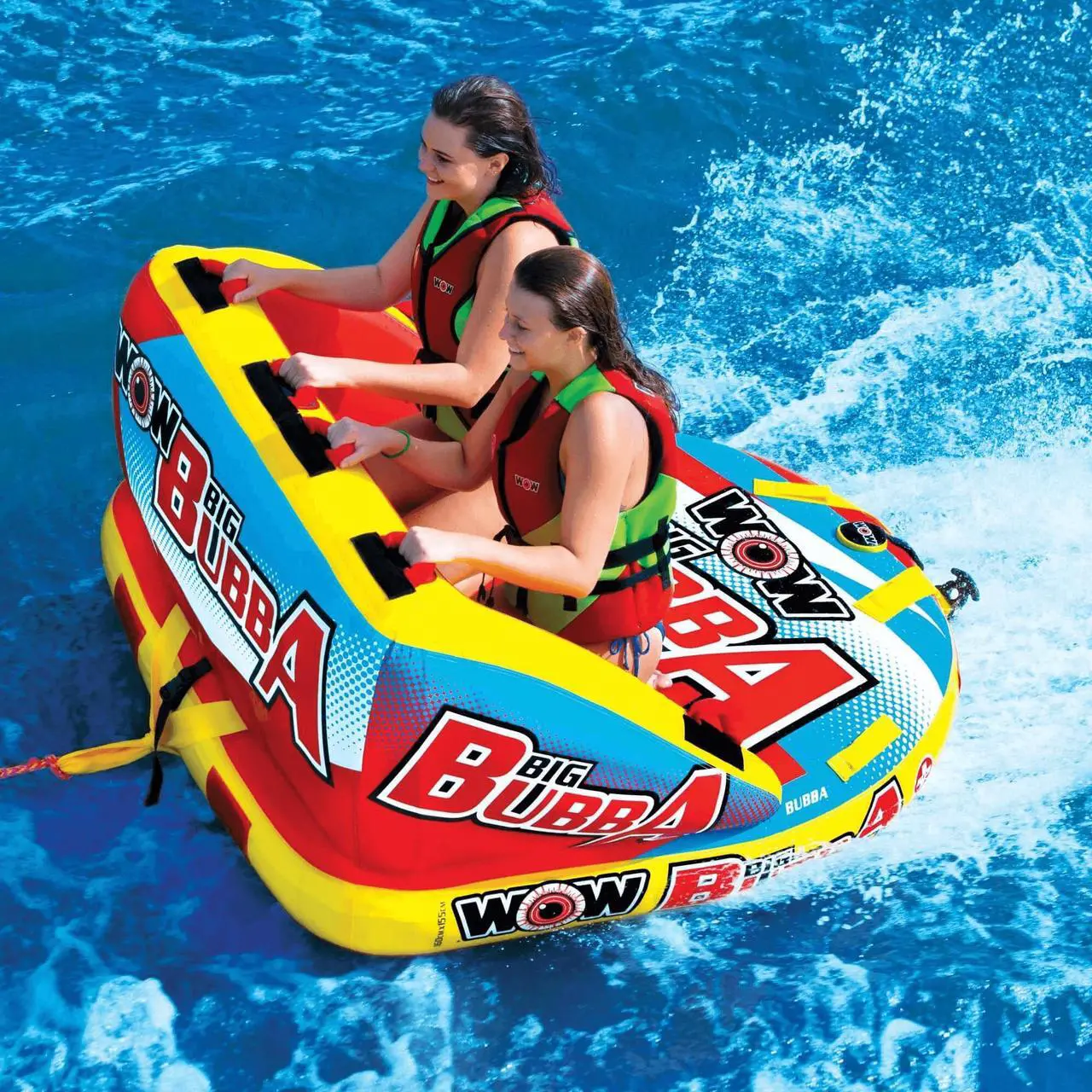 Alt view image 5 of 6 - WOW Watersports Big Bubba Hi Vis 2 Person Towable Water Tube For Pool and Lake