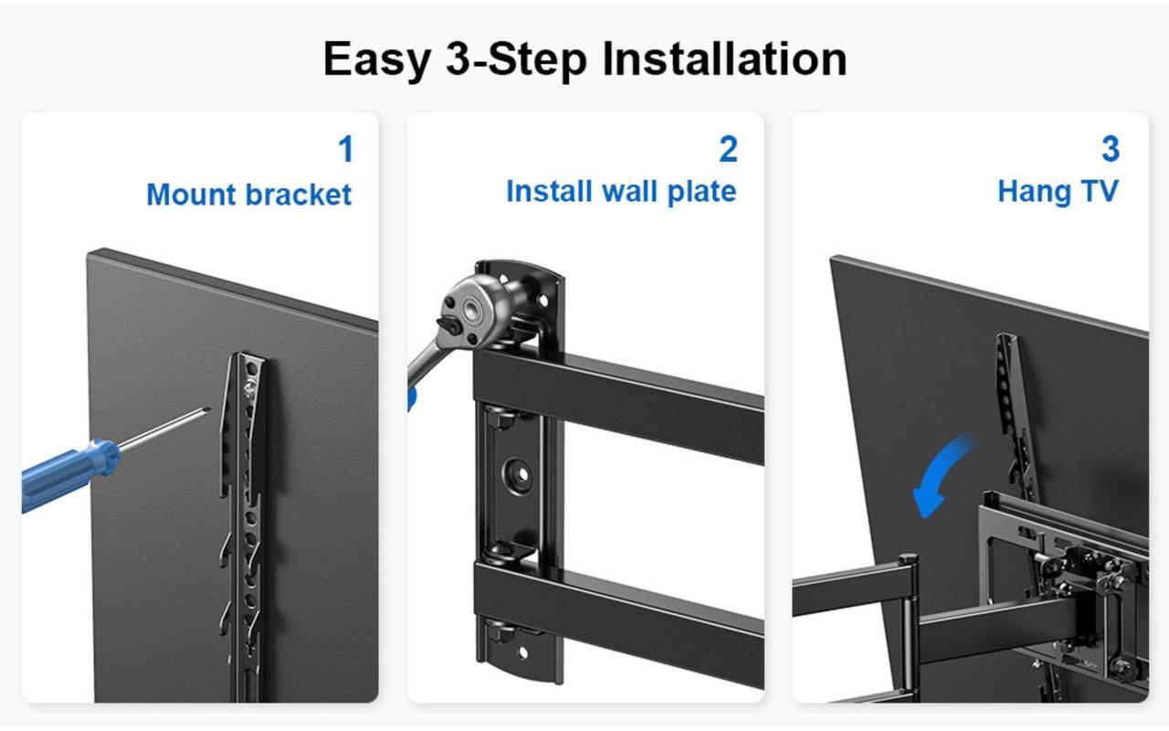 Alt view image 3 of 7 - ErgoAV Single Stud Motion Mount for TVs 40" to 55" and up to 77lbs