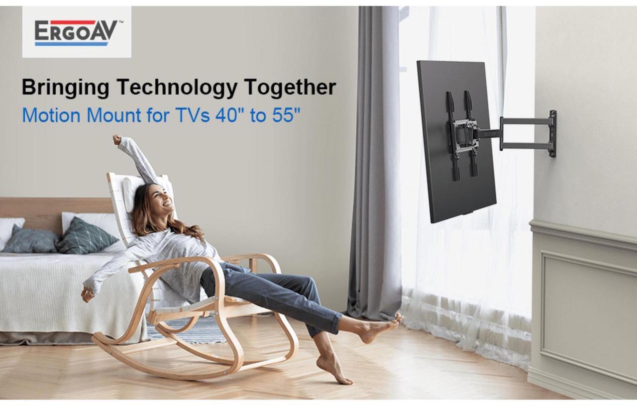 Alt view image 5 of 7 - ErgoAV Single Stud Motion Mount for TVs 40" to 55" and up to 77lbs