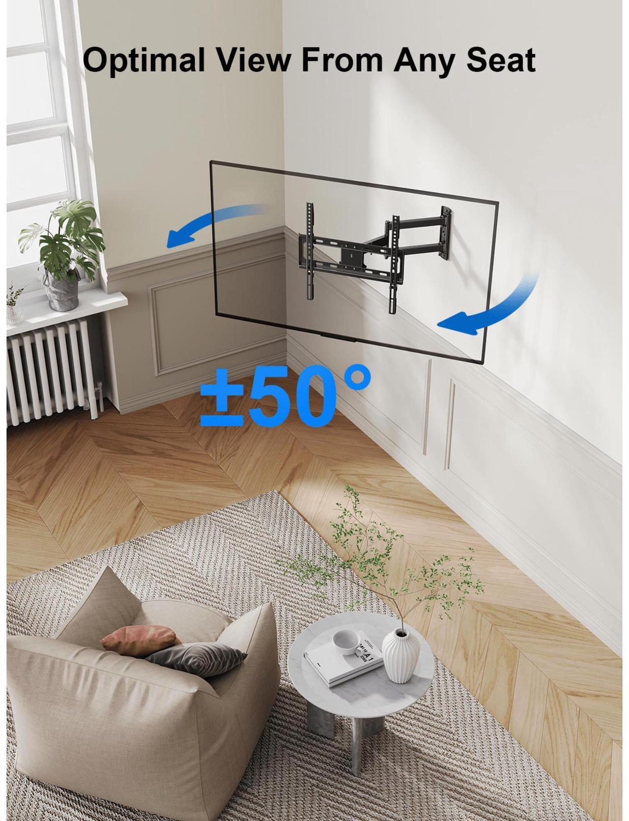 Alt view image 7 of 7 - ErgoAV Single Stud Motion Mount for TVs 40" to 55" and up to 77lbs