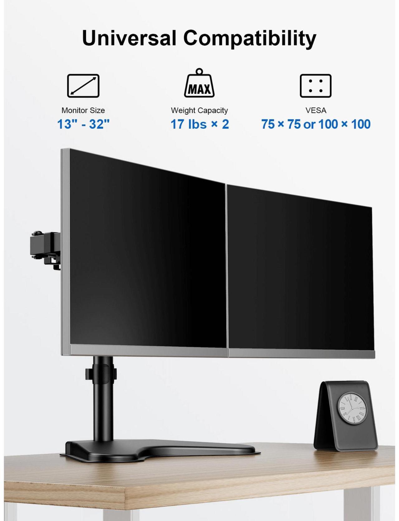 Alt view image 2 of 7 - ErgoAV Motion Desk Stand for Dual Monitors 13" to 32"
