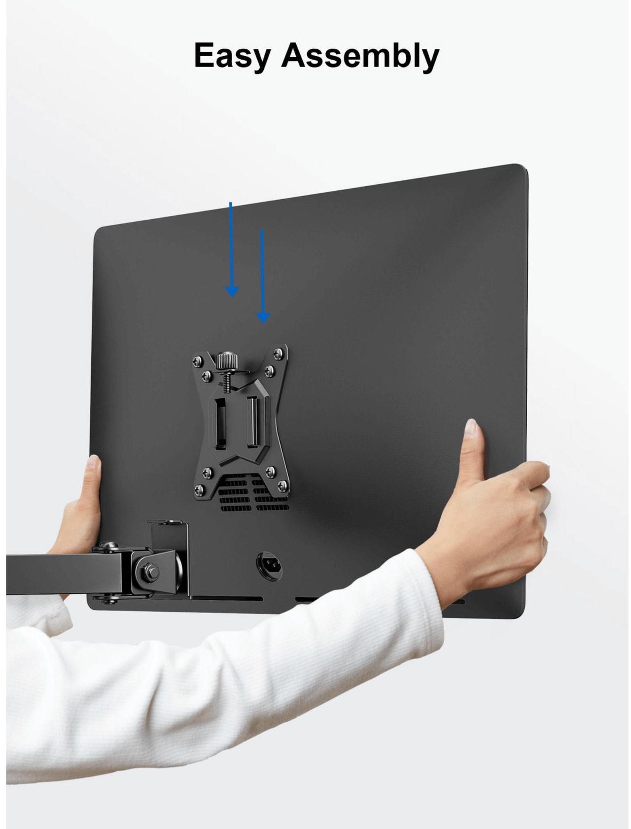 Alt view image 4 of 7 - ErgoAV Motion Desk Stand for Dual Monitors 13" to 32"