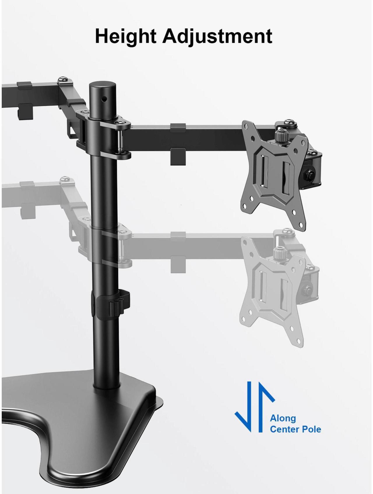Alt view image 6 of 7 - ErgoAV Motion Desk Stand for Dual Monitors 13" to 32"