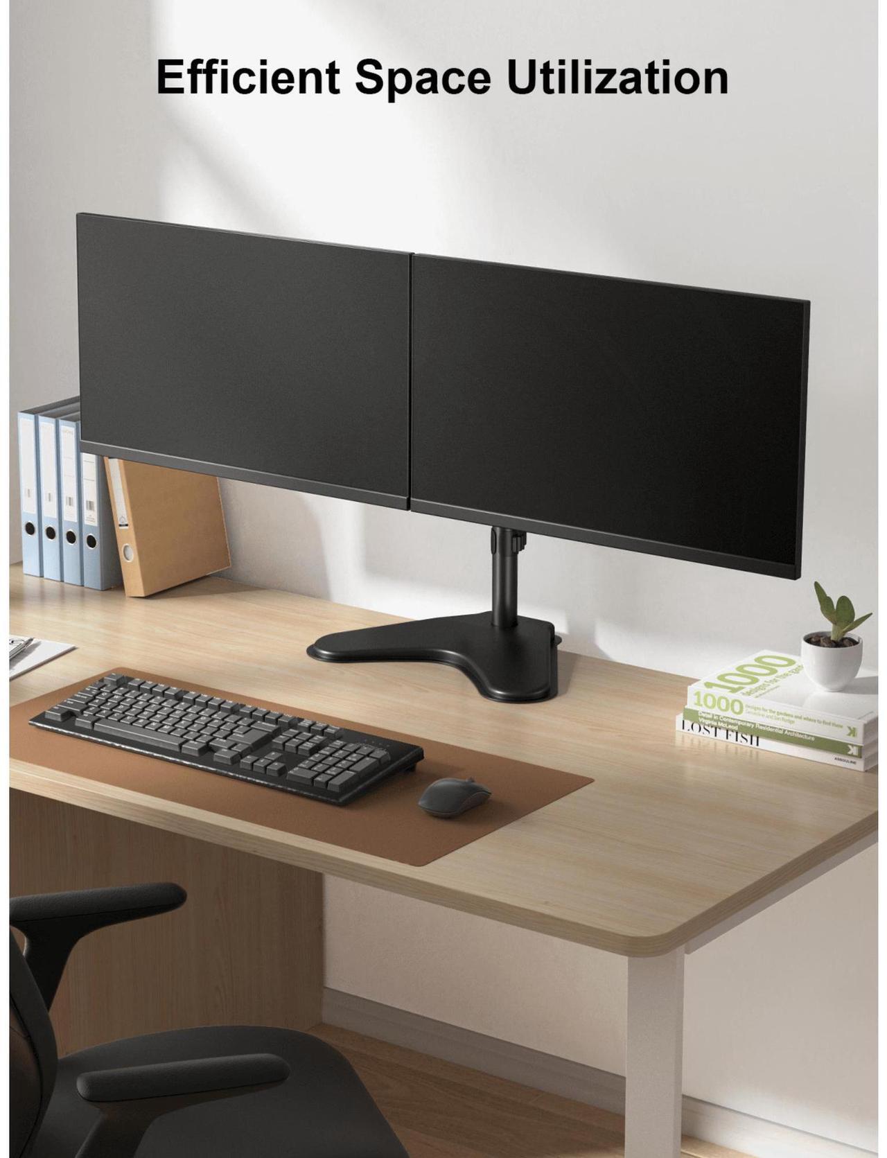 Alt view image 3 of 7 - ErgoAV Motion Desk Stand for Dual Monitors 13" to 32"