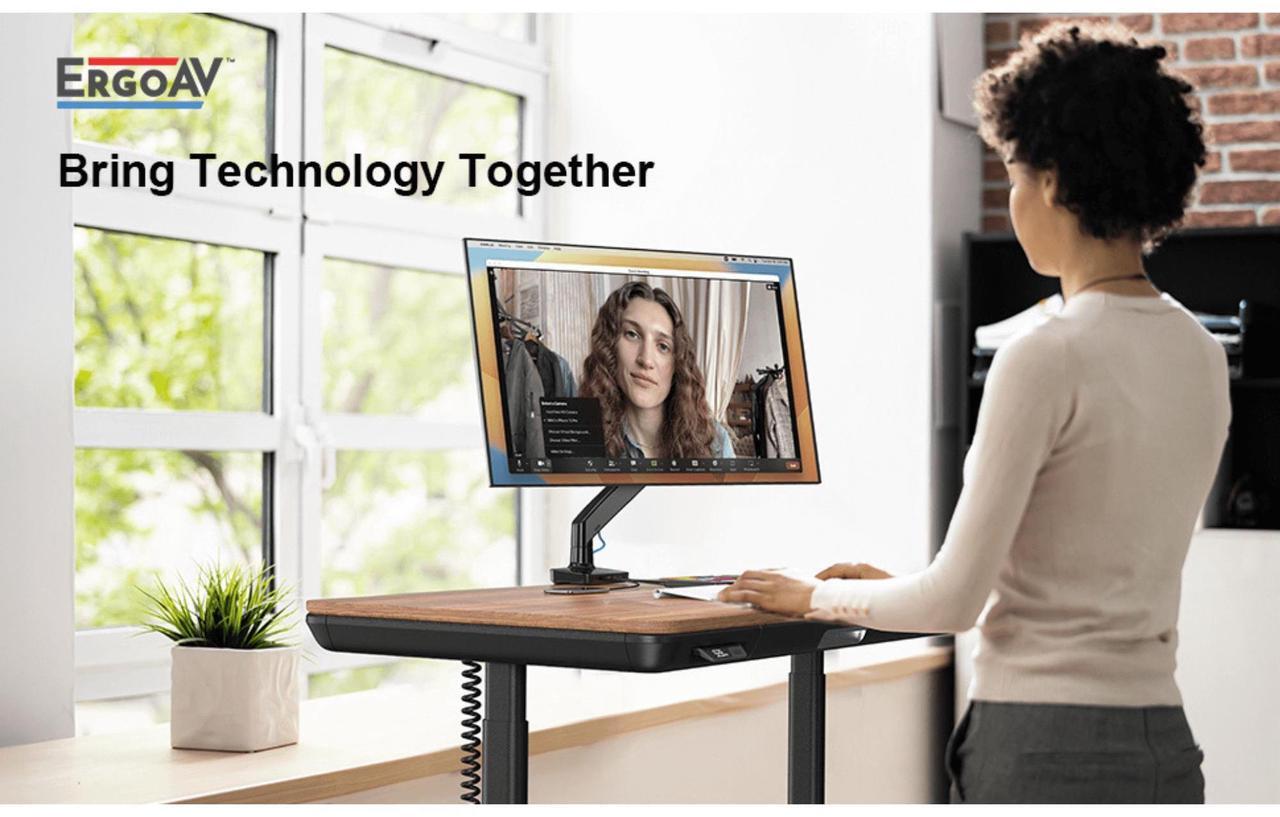Alt view image 6 of 7 - ErgoAV ErgoLink Motion Desk Mount for Single Monitors up to 34" and 22 lbs
