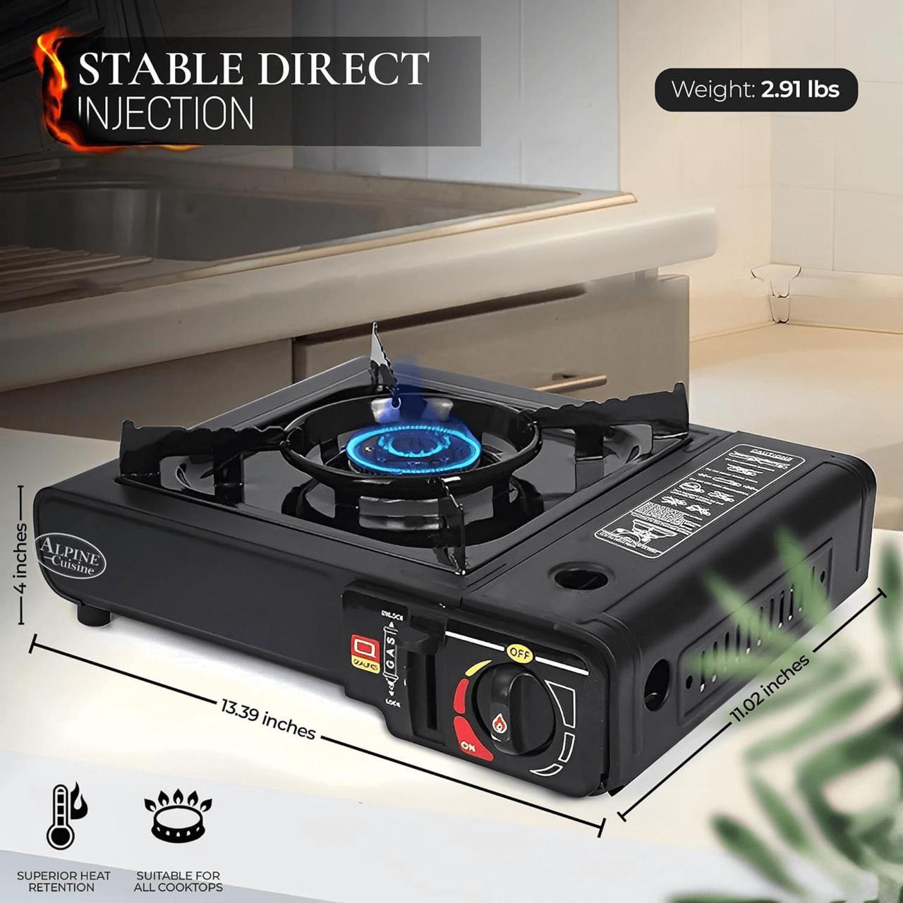 Alt view image 3 of 7 - Alpine Cuisine Lightweight Portable Gas Stove for Outdoor and Indoor Cooking