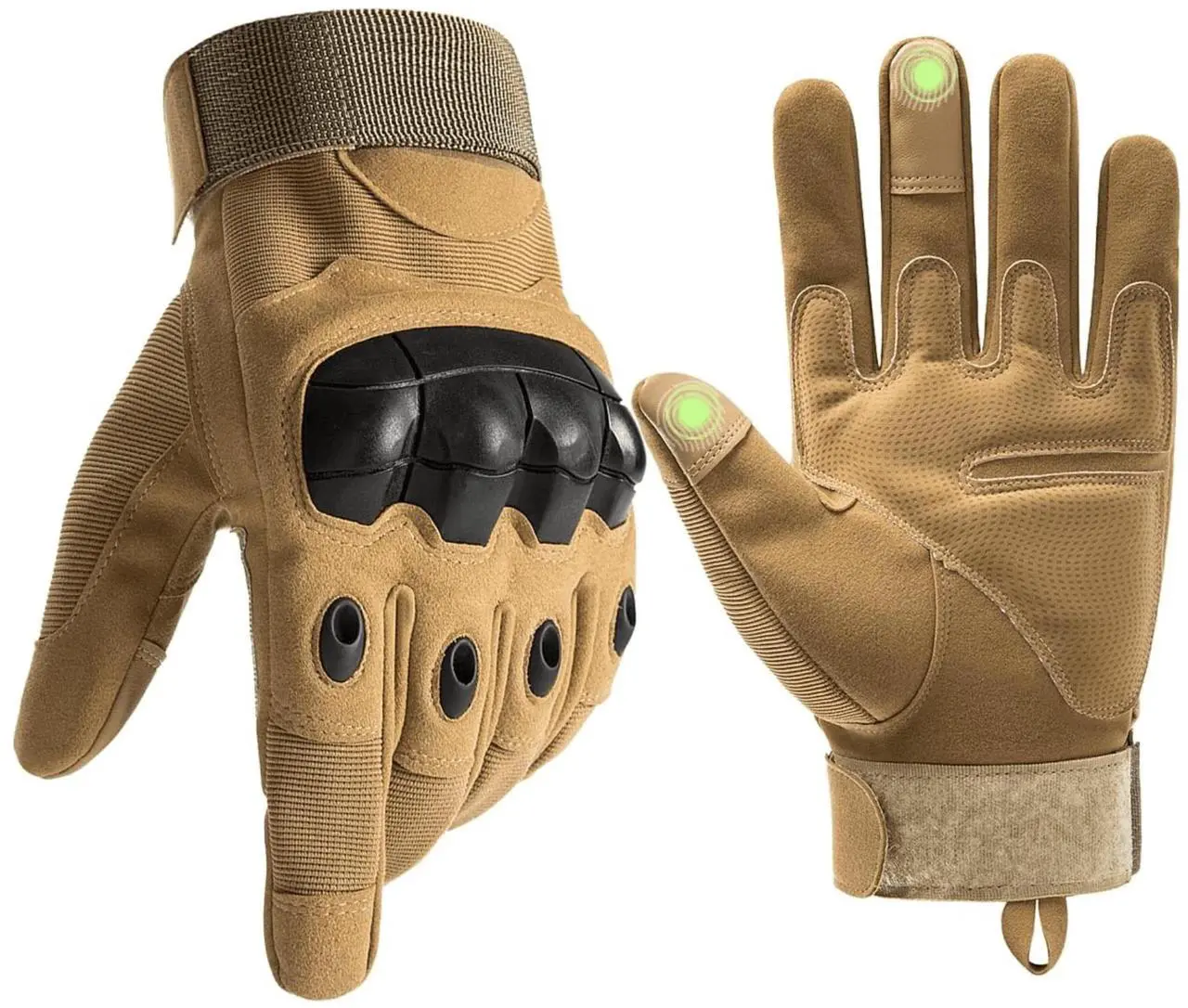 Alt view image 2 of 7 - JupiterGear Airsoft Gloves for Outdoor Sports, Paintball, and Motorcycling with Touchscreen Fingertip Capability Large Tan