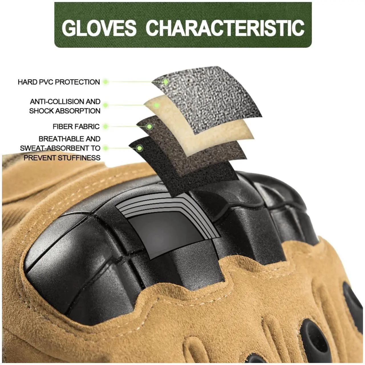 Alt view image 6 of 7 - JupiterGear Airsoft Gloves for Outdoor Sports, Paintball, and Motorcycling with Touchscreen Fingertip Capability Large Tan