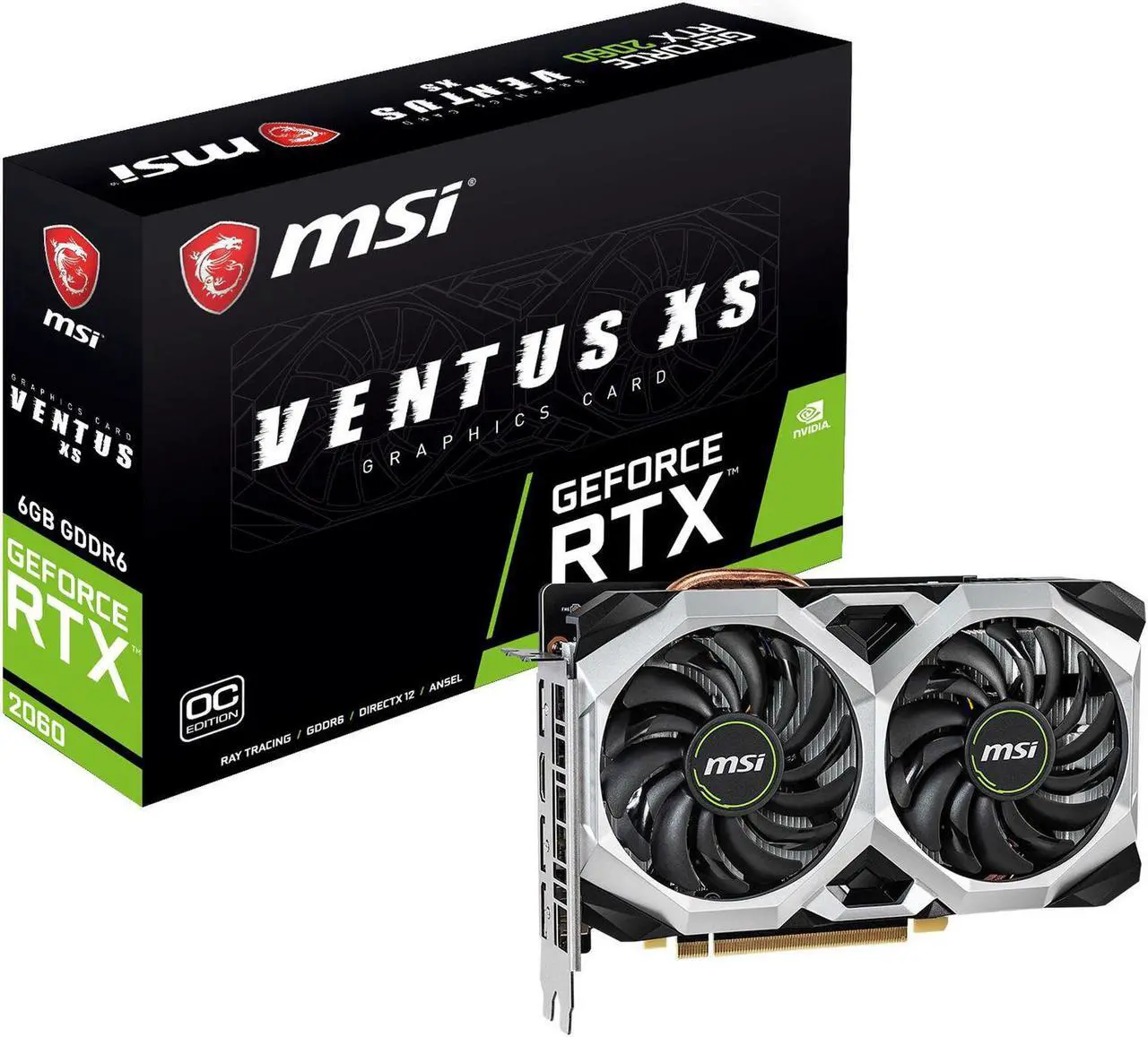 Main image of MSI GeForce RTX 2060 VENTUS XS 6G OC Graphics Card, No NVLink and VR Ready