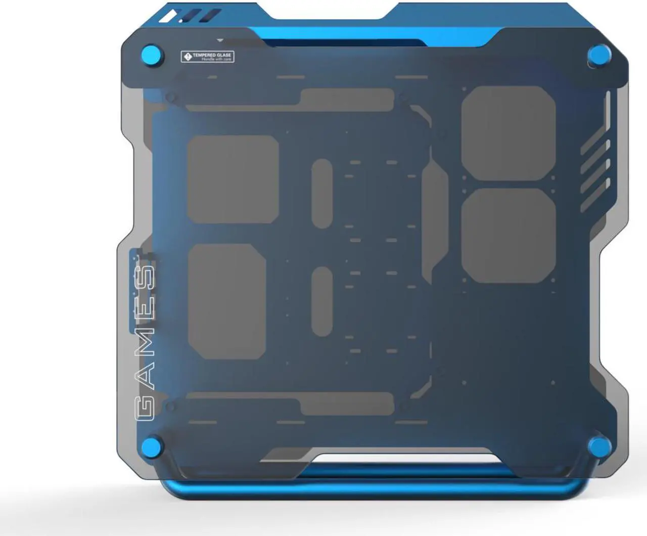 Main image of Zeaginal ZC-01 Blueberry Vanity Computer Case Support 360mm Radiator Support ATX Motherboard Tempered Glass -Blue