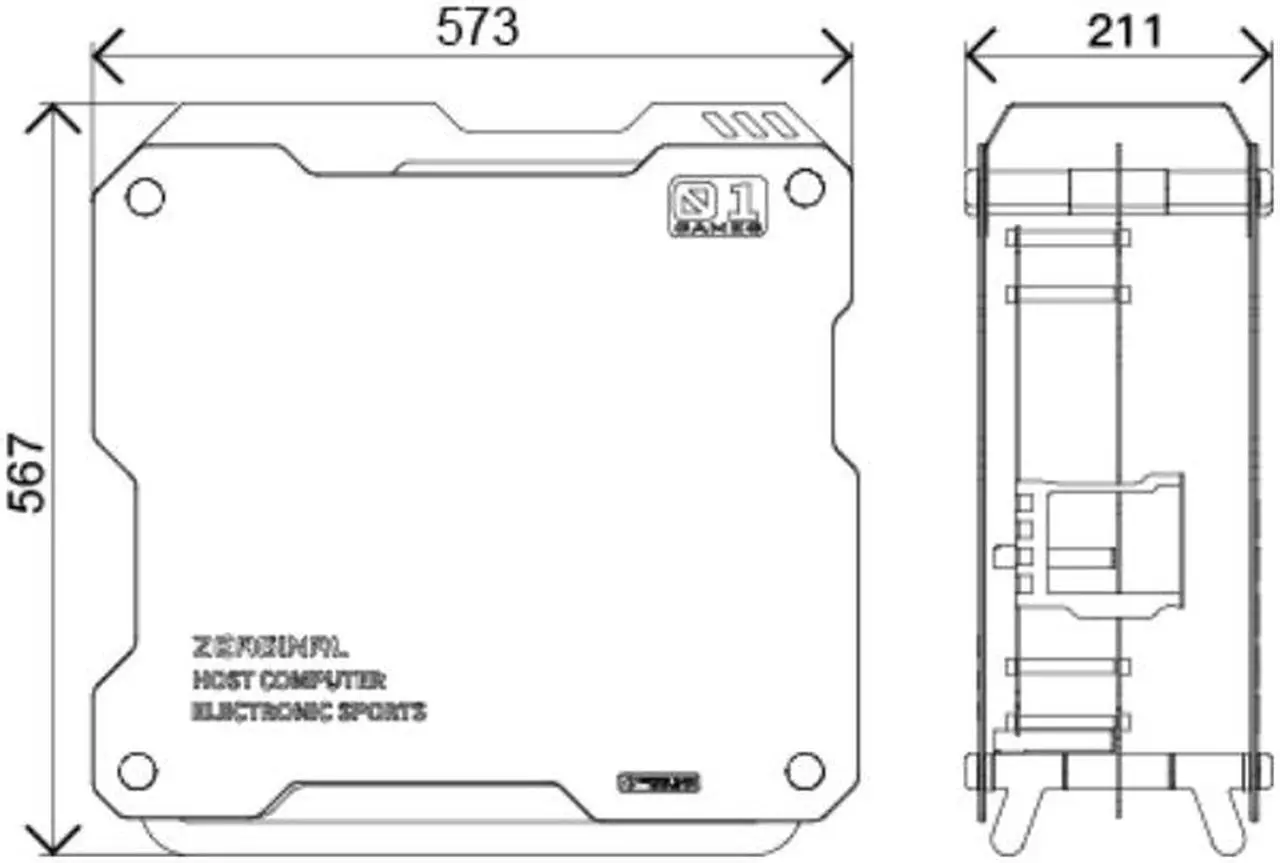 Alt view image 4 of 4 - Zeaginal ZC-01 Blueberry Vanity Computer Case Support 360mm Radiator Support ATX Motherboard Tempered Glass -Blue
