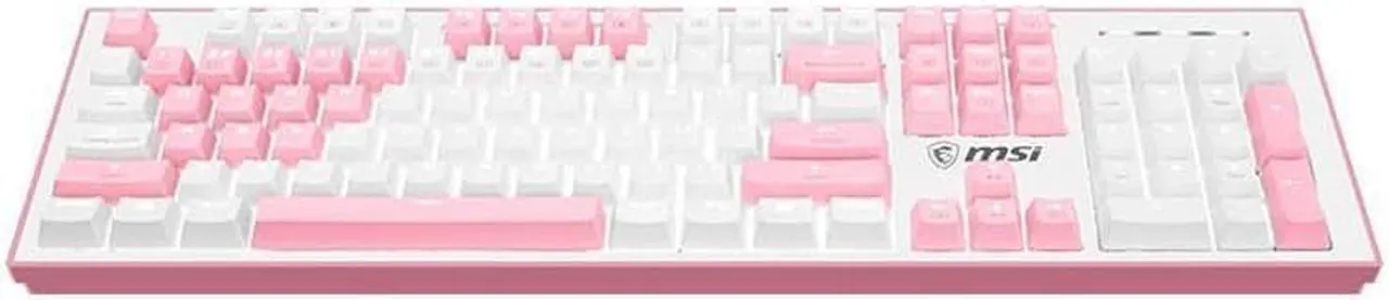 Alt view image 3 of 3 - MSI GK50Z PIXEL RGB Gaming Keyboard, White Backlit  With RGB LED On Sides Illuminated 104 Keys Keyboard, Red Switch, PBT keycap,For Windows PC Games (White)