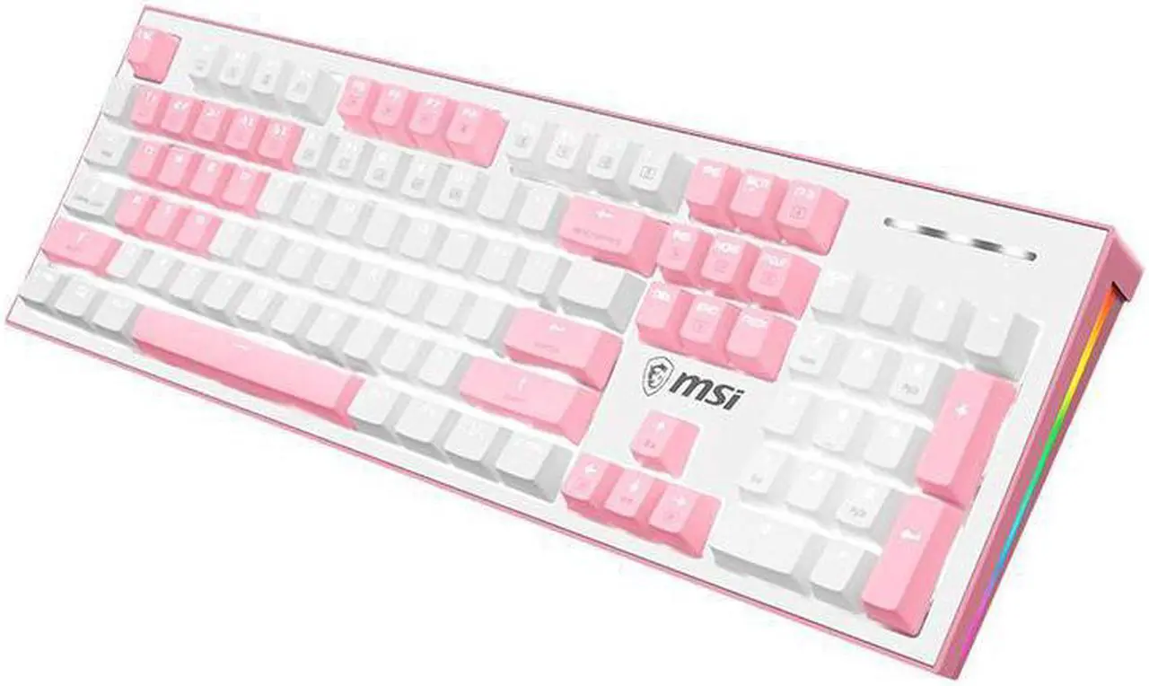 Main image of MSI GK50Z PIXEL RGB Gaming Keyboard, White Backlit  With RGB LED On Sides Illuminated 104 Keys Keyboard, Red Switch, PBT keycap,For Windows PC Games (White)