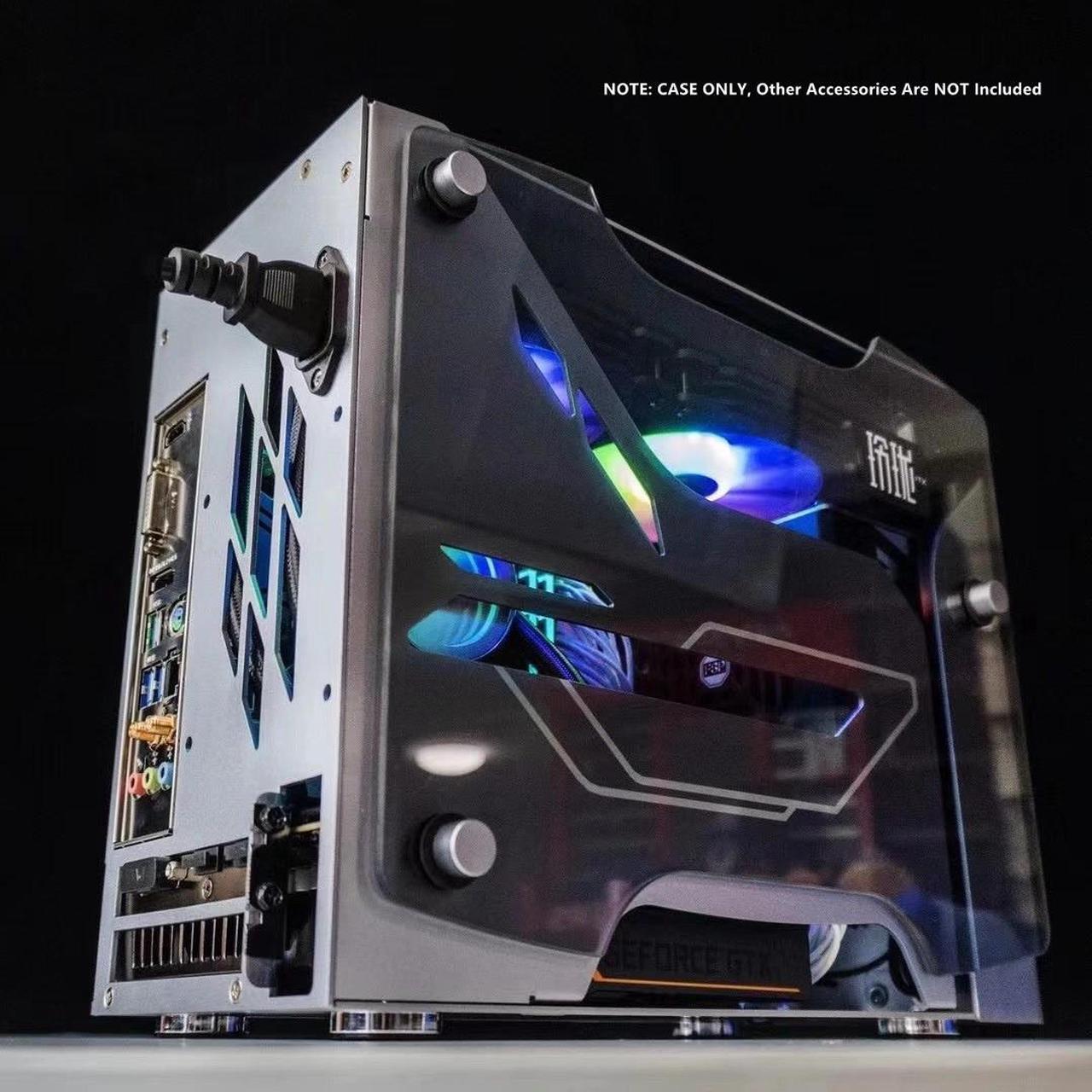 Alt view image 3 of 7 - H.E. ZC-LingLong Mini ITX Plus Opening Tempered Class Computer Case Support ITX Motherboard ,Support 240mm Radiator USB3.0